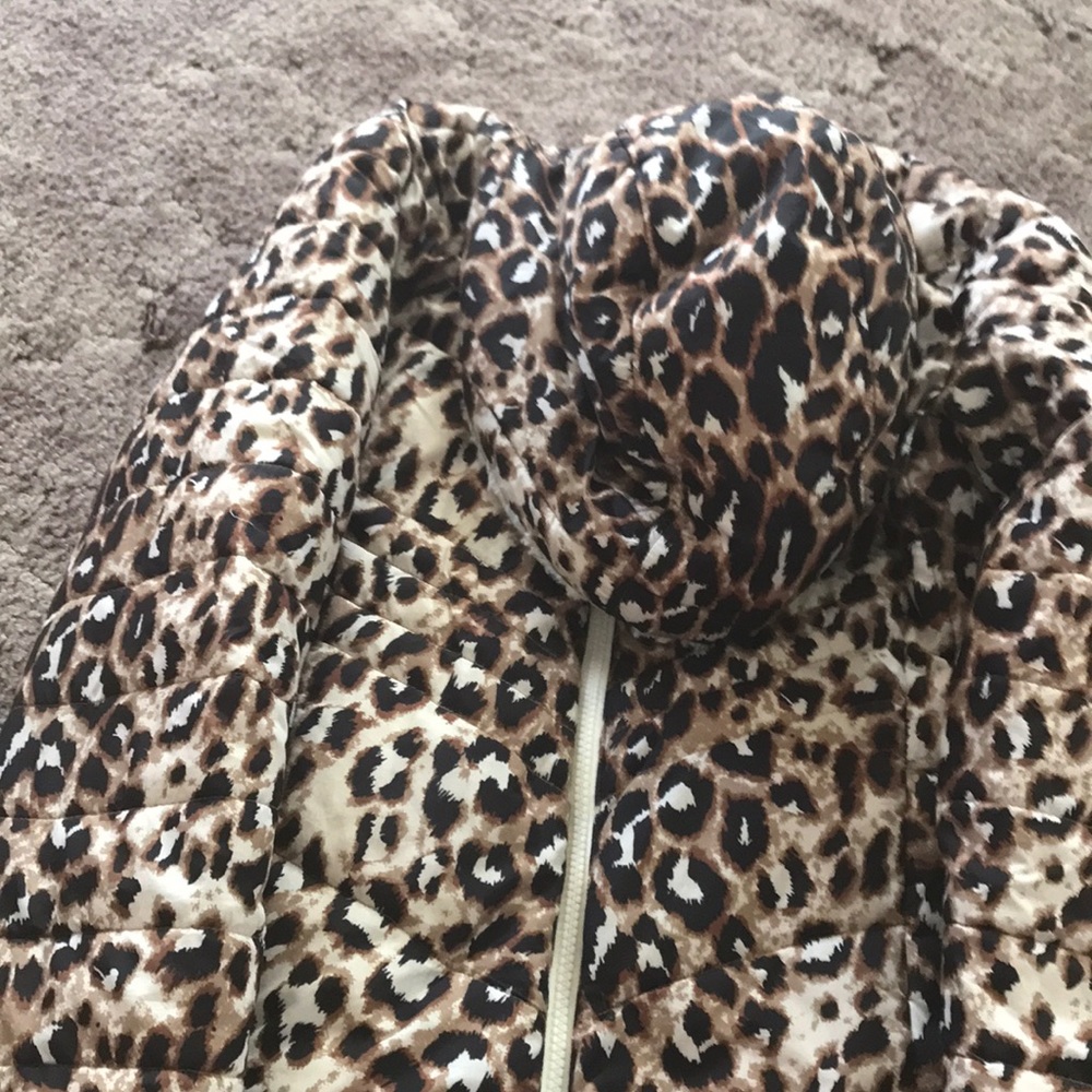 Justice reversible leopard print winter coat